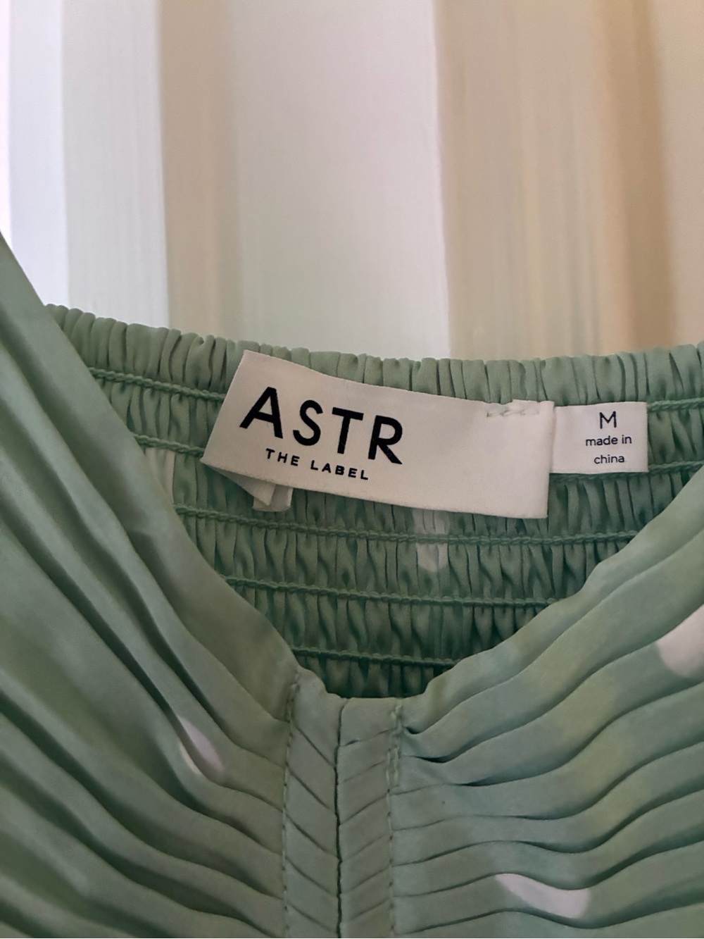 Astr Strapless Pleated Dress in Sage